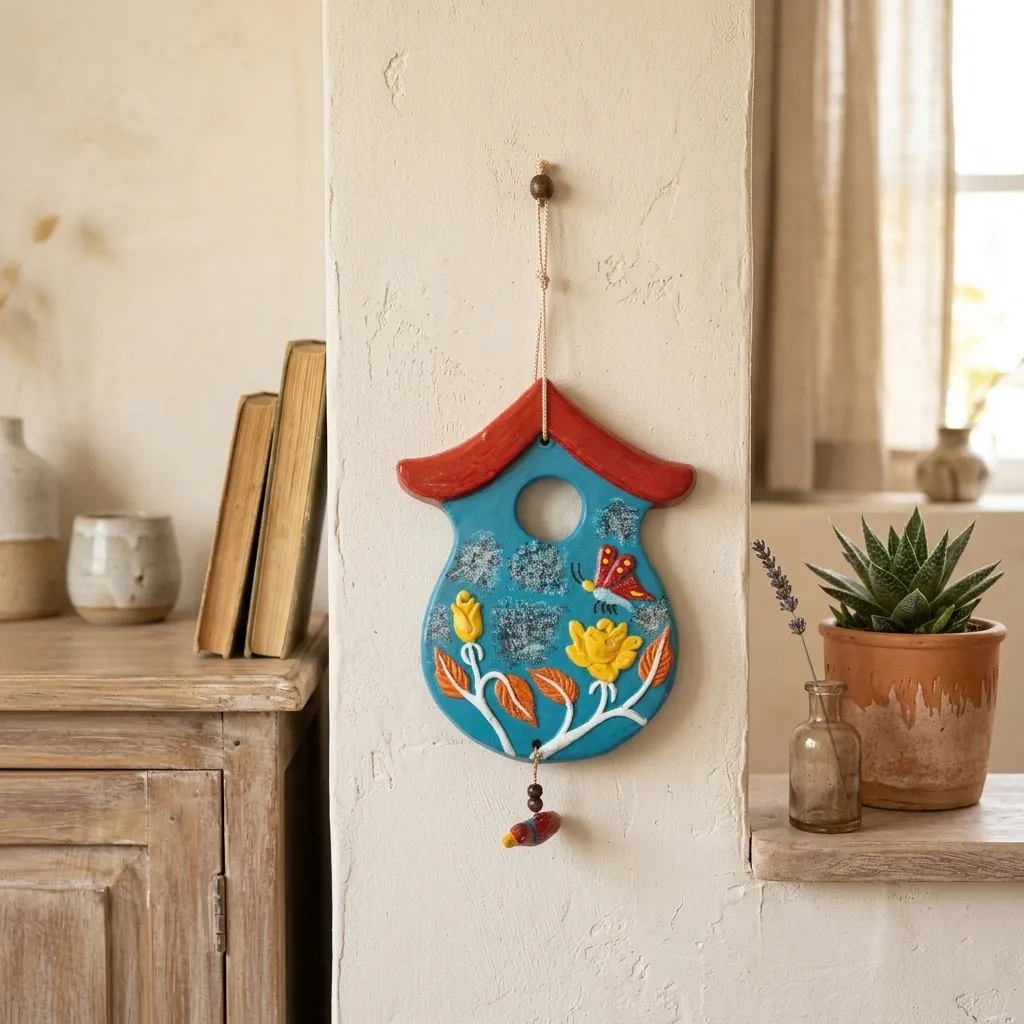 Azure Terracotta Hut Wall Hanging (Blue)