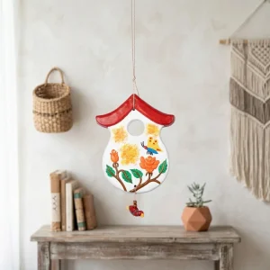 Azure Terracotta Hut Wall Hanging (White)