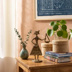 Dokra Style Female Folk Musician Showpiece