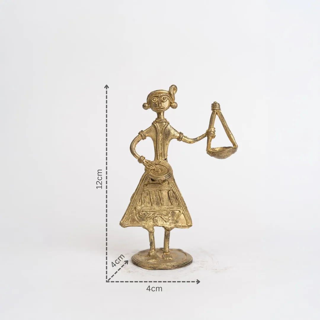 Dokra Style Female Folk Musician Showpiece with dm