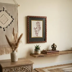 Folk Couple Copper Wire Mural Art Home Wall Decoration