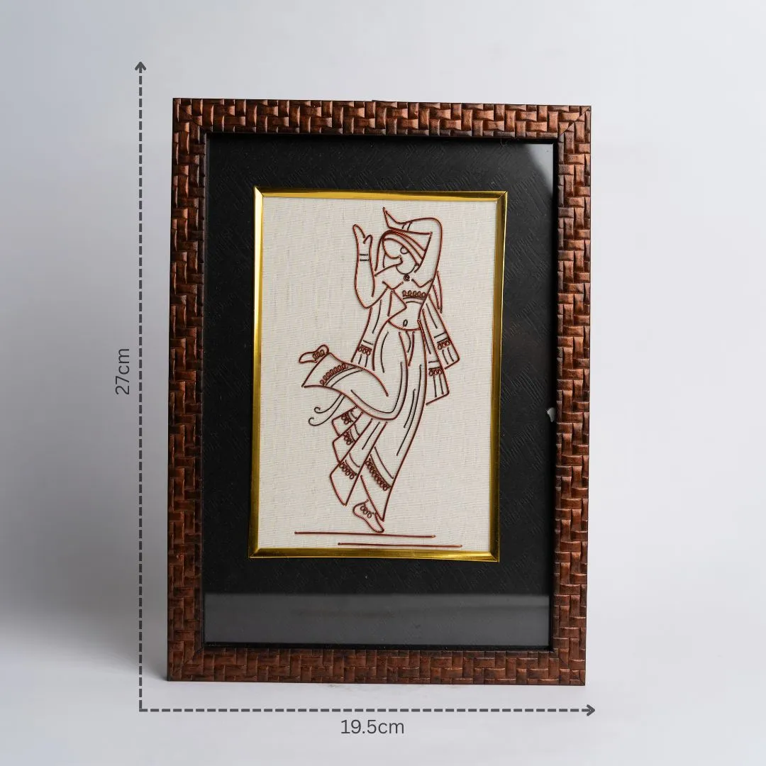 Folk Couple Copper Wire Mural Art Home Wall Decoration with dm