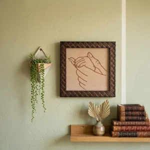 Hand Embroidered Wall Frame Of An Infant and An Adult Person