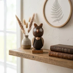 Handcrafted Coconut Shell Owl