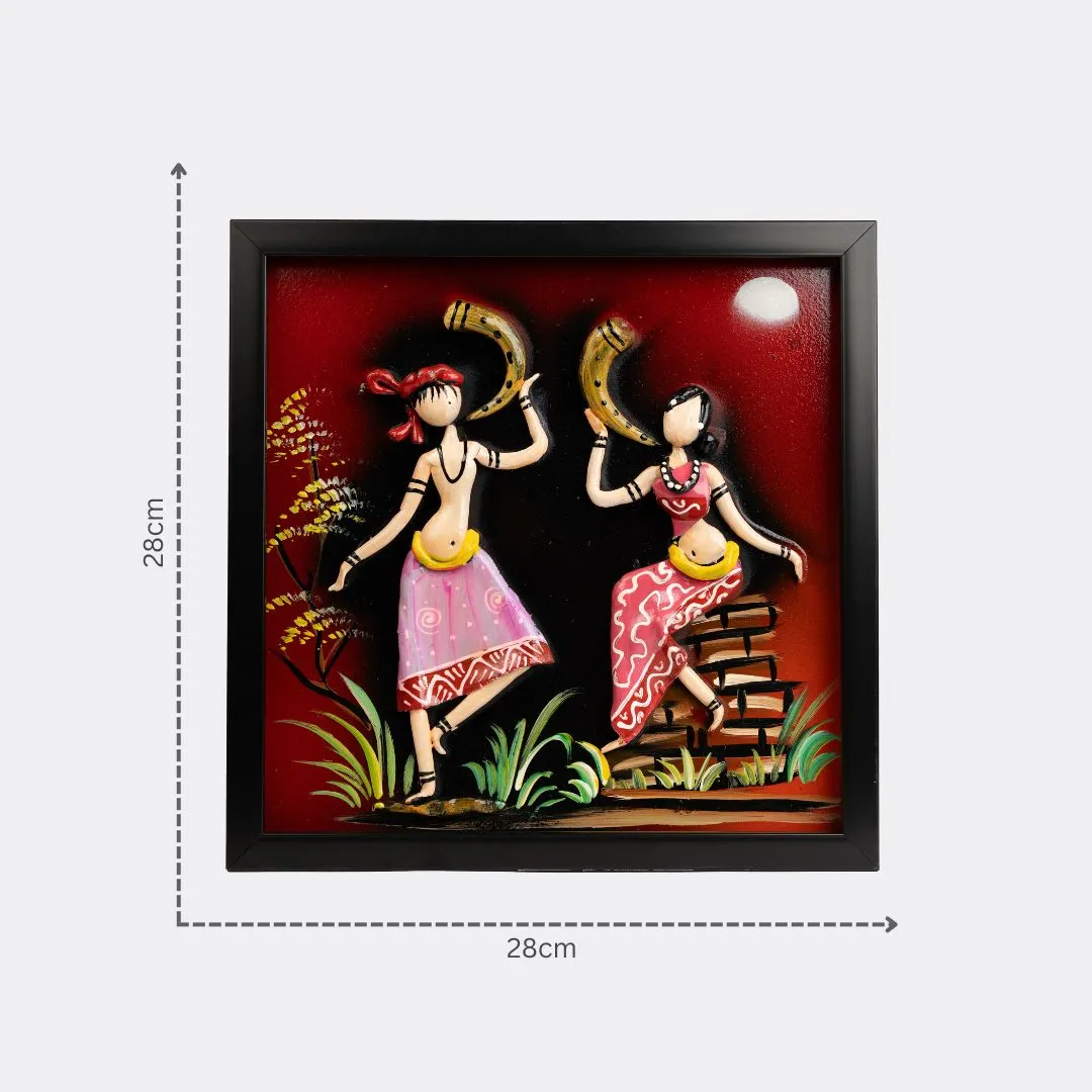 Handmade Mural Art Wall Hanging Of Tribal Festival with dm