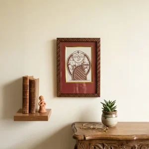 Jamini Roy Style Copper Wire Art Wall Hanging Photo Frame