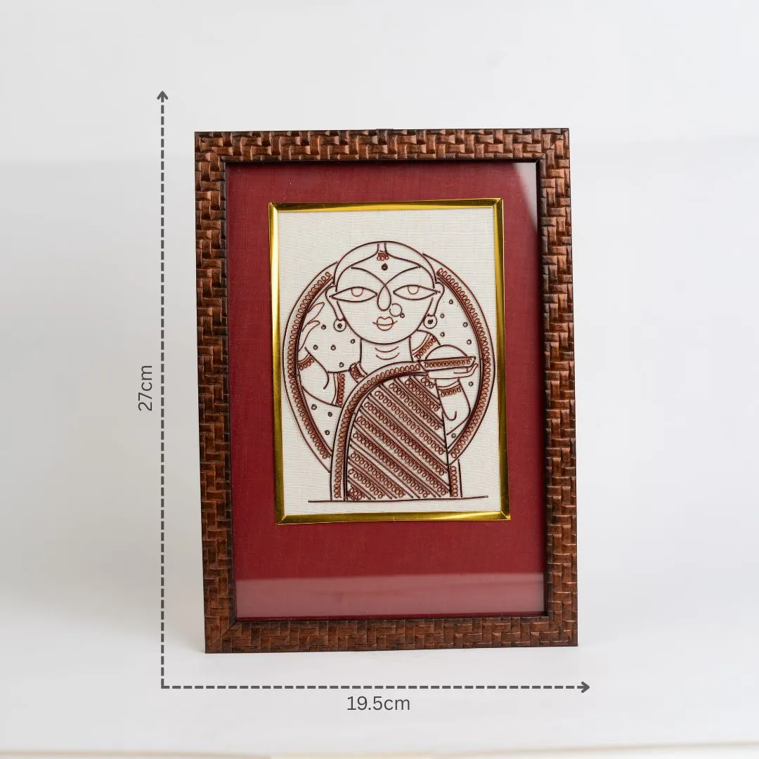 Jamini Roy Style Copper Wire Art Wall Hanging Photo Frame with dm