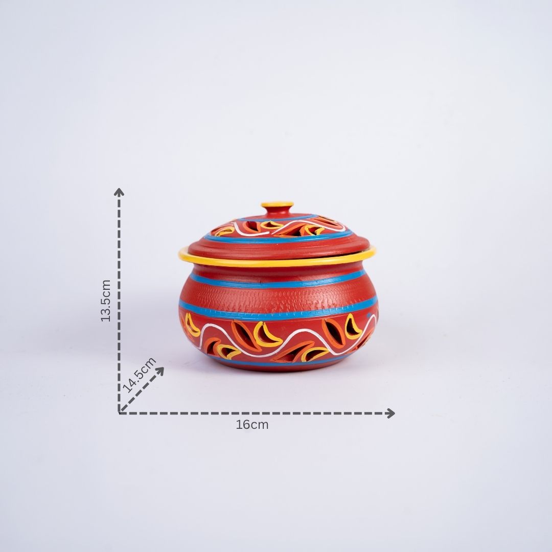 Terracotta Donga Handi (Red) with dm
