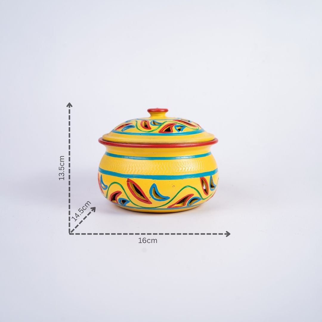 Terracotta Donga Handi (Yellow) with dm