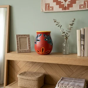 Terracotta Hand Painted Aroma Diffuser (Orange,Blue and Yellow)